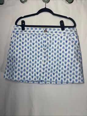 Blue Turtle Print Women's Skort